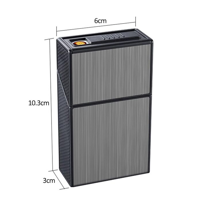 Алюмінієве екіпіровочне кейс для сигарет 2 в 1 з електронним запальничкою (20 шт.), елегантний дизайн