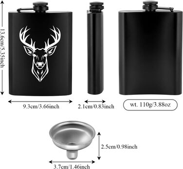 Фляга туристична 237мл з нержавіючої сталі, з воронкою та листівкою, у подарунковій коробці, для кемпінгу, піших прогулянок та активного відпочинку (дизайн 