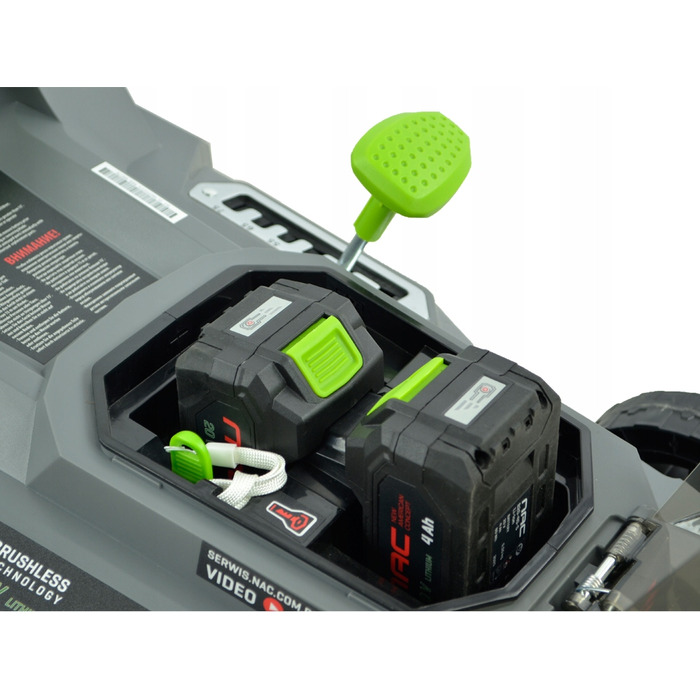 Акумуляторна газонокосарка NAC 40 V (2 акумулятори по 4 Ah, ширина зрізу 37 см, режими Auto/Eco)