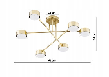 Підвісна люстра Elko-Lighting Mono Gold, 6 точок освітлення, GX53
