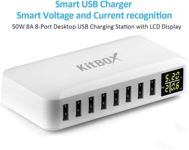 Зарядний пристрій USB 8 портів 5V/2A з індикатором для iPhone, Samsung, Xiaomi - мережевий адаптер для швидкої зарядки