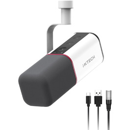 IXTECH Мікрофон з нирковою характеристикою RGB, USB/XLR, для студії, подкастів, стрімінгу, геймінгу та запису голосу, білий