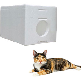 Вологостійкий котячий будиночок QLS зі стиропора, 58x38 см – ізольоване захисне житло для котів на вулицю