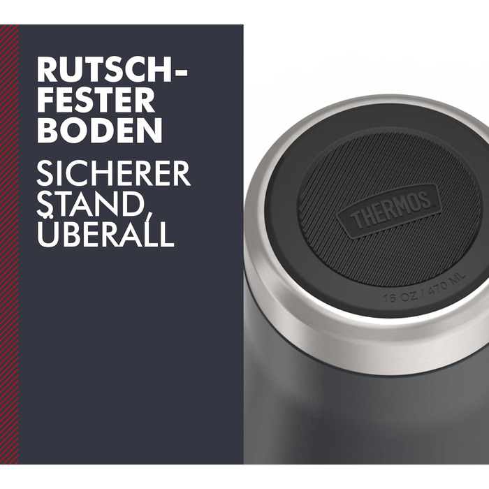 Термос ICON MUG 0,47л, темно-сірий/графітовий матовий, сталевий термокружка, 470мл, ізотермічний термос, 7 год гаряче / 22 год холодне, для кави з собою, миється в посудомийній машині, абсолютно герметичний, без BPA, 0,47л, темно-сірий/графітовий матовий