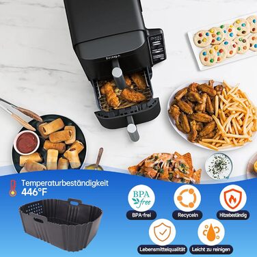 Стійка до високих температур підставка під фритюрницю, 48x30 см, силіконова килимок-підставка для Ninja, Cosori, Philips Airfryer, кухонна робоча поверхня, кавоварка