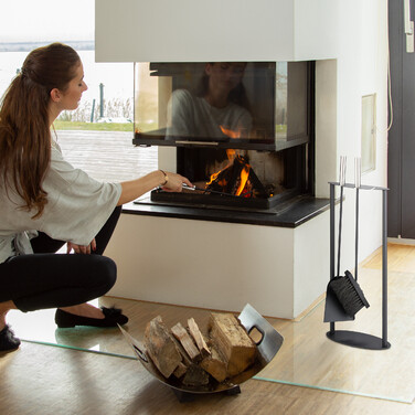 Relaxdays 4-Piece Fireplace Set