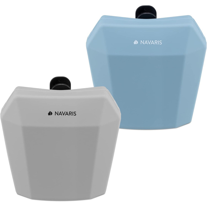 Набір Silikon від Navaris: 2 миски для корму для собак з кліпсою та магнітом - для ласощів, сухого та вологого корму (сірий & червоний, синій/сірий)