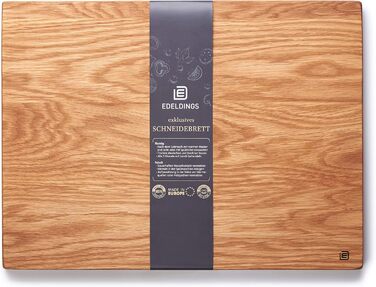 Cutting and Serving Board made of high-quality oak, 40 x 30 cm | Antibacterial kitchen board from Europe | Serving board, breakfast board, solid wood board