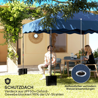 Outsunny Gazebo approx. 3x3m, water-resistant, stable, winter-proof, pop-up folding gazebo with UV protection 50+, foldable party tent, garden tent with carry bag, garden gazebo for camping and garden, Dark Blue | Aosom