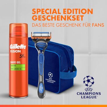 Подарунковий набір бритви Gillette Fusion 5 для чоловіків, сталевий корпус, чорний колір