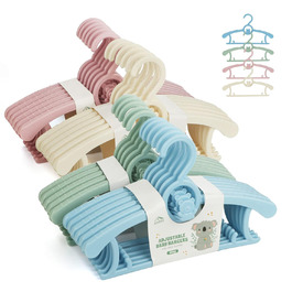 Набір дитячих вішалок для одягу 24 шт. Зростаючі вішалки для дітей з бантиками, нековзкі, для малюків та дошкільнят, кольорові