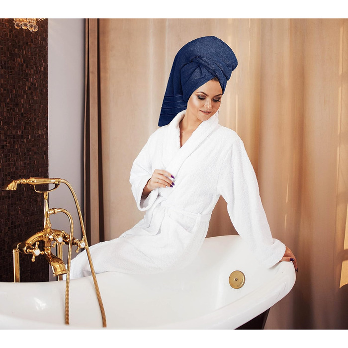 Набір рушників для ванної Utopia Towels (8 шт.): 2 банні, 2 для рук, 4 для обличчя, бавовняні, гігроскопічні, темно-сині (Marineblau)