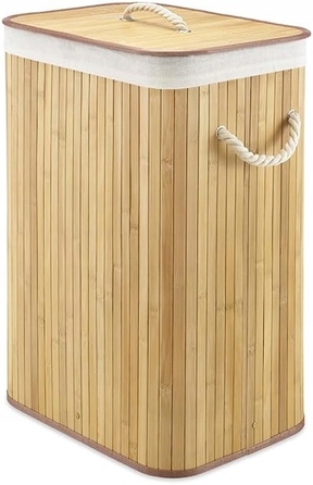 Кошик для білизни та іграшок із бамбука з кришкою, 72 л