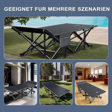 Кемпінгове ліжко Peirhw: складане, широке, з матрацом, до 200 кг, легке та портативне для подорожей