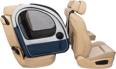 PetSafe Happy Ride Складана переноска для собак, автобокc для заднього сидіння, сітчасті дверцята для вентиляції, блакитний/сірий