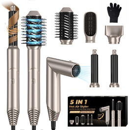 UKLISS 8-в-1 Pro Airstyler: Фен-щітка, локони, термощітка, 1400W, для жінок