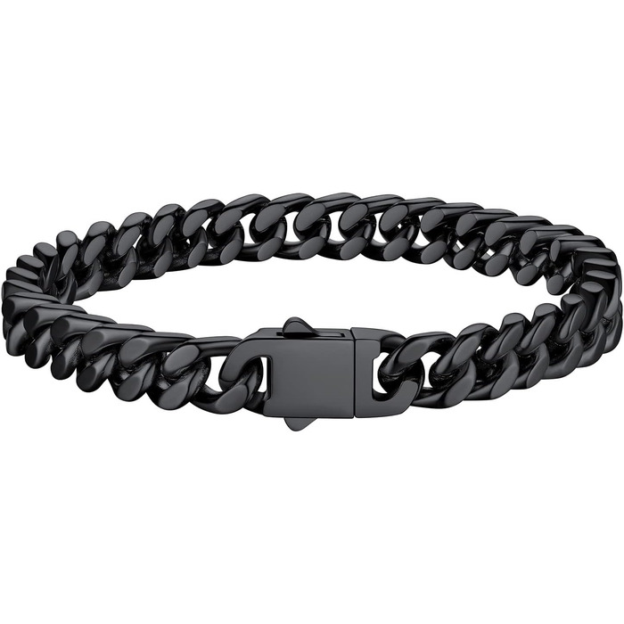 Чоловіча ланцюжок Panzerkette Miami з нержавіючої сталі Bestyle, 19/21/23 см, 5/7/9/12.5 мм, з подарунковою коробкою, чорний колір