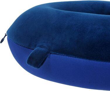 Подушка для шиї з піною з пам'яті, зручна та легка, ідеальна для сну в літаку, автомобілі, поїзді, автобусі та вдома, з чохлом для зберігання (Блакитна)