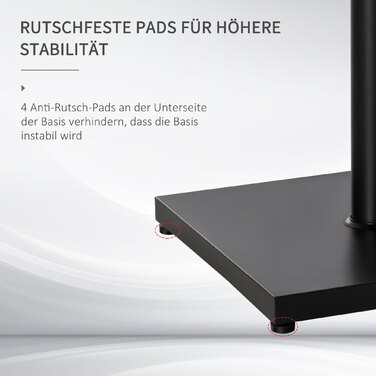 Outsunny Parasol Stand Umbrella Holder Metal Black 45x45x39 cm for Ø35/38/48 mm Umbrellas stable & robust