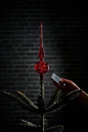 Lumix® Tree Topper Rotating LED Glass Christmas Tree Top 29cm Hand-Blown with String Lights Christmas Tree Ornament Decoration 1 Piece MADE IN GERMANY 76032