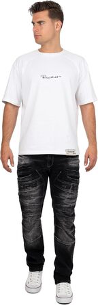 Чоловічі джинси Cipo & Baxx Biker Style: Regular або Slim Fit, Stone Washed Denim, чорний (29W/32L)