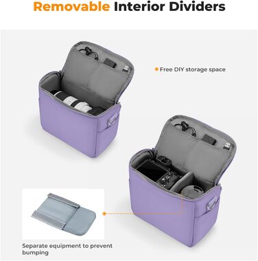 Сумка для камери K&F CONCEPT, фотосумка для фотографів, універсальна, фіолетова, середнього розміру