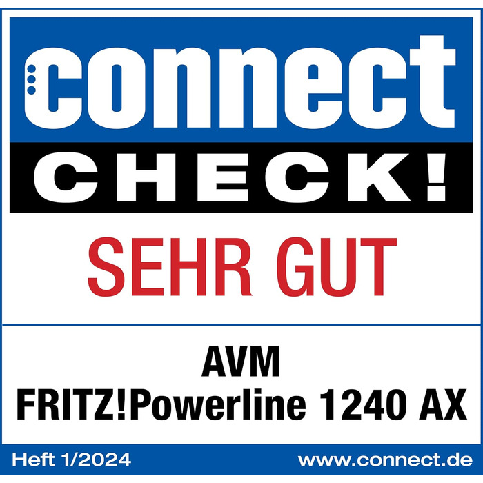 Адаптер FRITZ!Powerline 1240 AX (Gigabit Powerline, Wi-Fi 6, точка доступу WLAN, для потокового відео, HD, інтернет-ТБ, 1200 Мбіт/с)