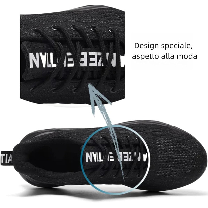 Чоловічі кросівки для бігу, тенісу, фітнесу та повсякденного носіння. Легкі, дихаючі, чорні, 42 EU