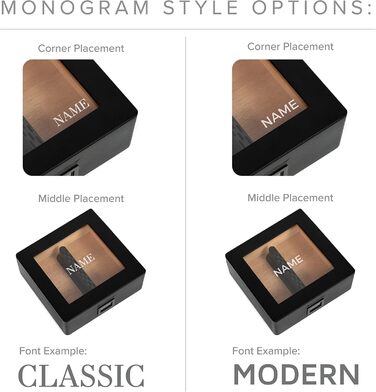 CASE ELEGANCE MAG - Настільний вологозбережувач для сигар, горіх, 20-30 сигар, скляна кришка з магнітом, восьмигранна форма, цифровий гігрометр, іспанська кедр (чорний з монограмою)