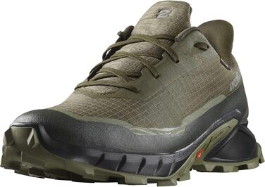 Чоловічі трейлові кросівки Salomon Alphacross 5 Gore-Tex (46 2/3 EU, Olive Night Black Deep Lichen Green)