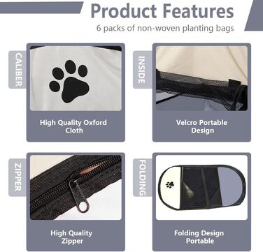 Змінний вольєр для цуценят, 73 x 73 x 43 см - вольєр для собак в приміщенні, портативний вольєр, вольєр для собак в квартиру, вольєр для собак, кроликів, котів, для дому, на вулицю, у подорожі, кемпінг