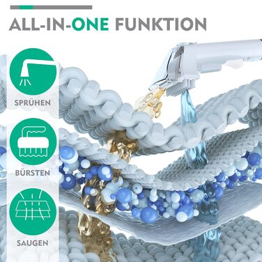 Портативний пилосос для миття килимів та диванів HAUSHOF, StainZapper, 400W, білий/сірий