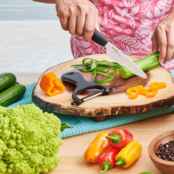Овочечистка Kyocera Spar 4 см, надзвичайно гостра, для овочів та фруктів, чорна