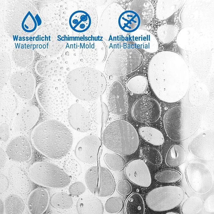 Шторка для душу Ecooe 3D ромби, прозора, 100% EVA матеріал, вологостійка, антигрибкова, 240 x 200 см, з 16 кільцями, для ванної кімнати, товщина 0,15 мм (240 x 200 см)