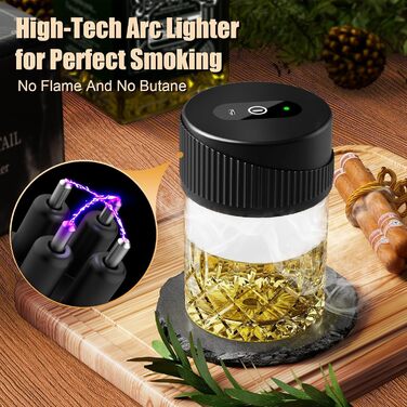 Портативний електричний димогенератор для віскі - багатофункціональний набір для коктейлів з 6 дерев'яними трісками (без бутану) з вбудованим запальничкою