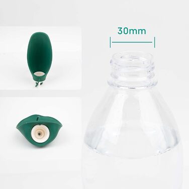 Турбувачка для собак Emmi-pet 600 мл з контейнером для корму 150 мл – портативна пляшка для води та їжі для собак, ідеальна для подорожей, прогулянок та активного відпочинку. Гігієнічна, легка в очищенні. Аксесуар для собак. Зелений колір, 580 мл