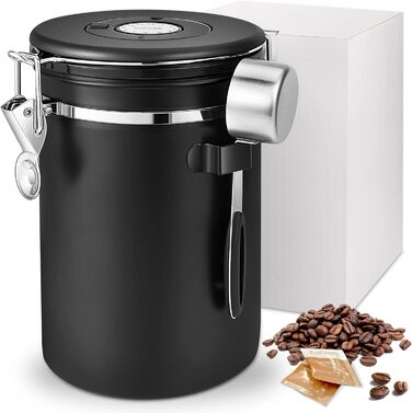 Кавова банка з нержавіючої сталі Miepls, вакуумна, 1,8L, зберігає каву свіжою