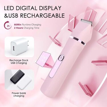 Електричний жіночий тример 3-в-1 MIFXIN для бікіні, тіла, обличчя. Вологостійкий IPX6. У комплекті: тример, епілятор, бритва. (Лідний/Рожевий)