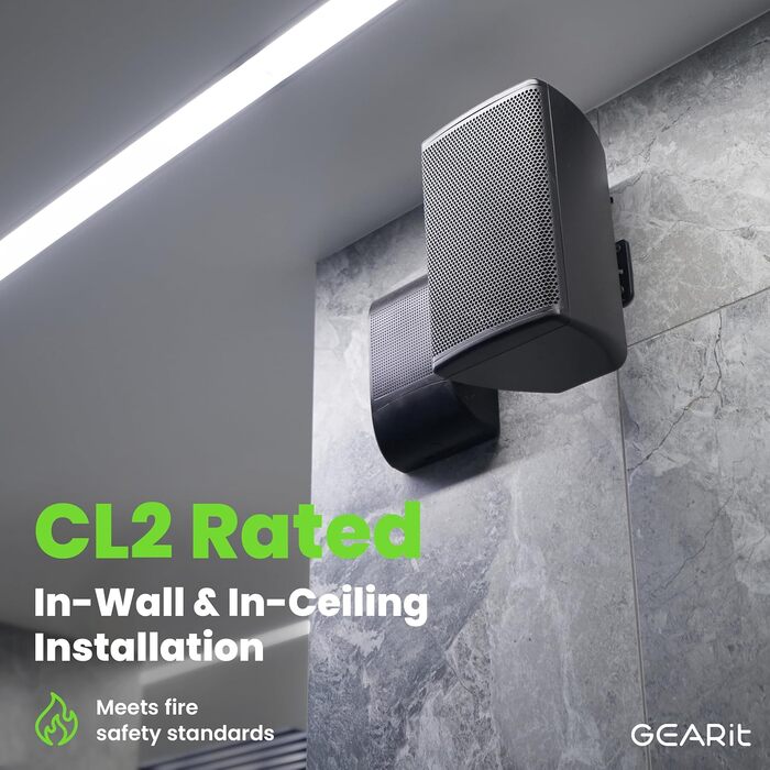 Акустичний кабель GEARit OFC 2 x 2,5 мм² (14 AWG), 1.8м, Hi-Fi аудіо кабель для колонок з позолоченими банановими роз'ємами, білий