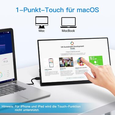 Портативний монітор з тачскріном 15.6