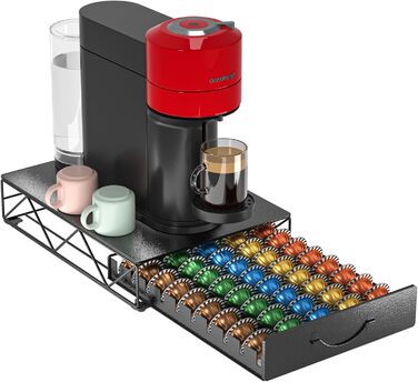 Тримач для капсул кави Nespresso Vertuo та Dolce Gusto на 50 капсул, металевий органайзер, підставка для кавомашини
