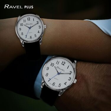 Годинник Ravel Plus - унісекс з ремінком з мікрофібри, кварцовий, аналоговий (34 мм, чорне/срібне/біле циферблат)