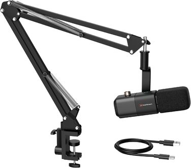 Динамічний мікрофон NearStream USB/XLR для PC Gaming, Streaming, Podcast. З регулюванням гучності, LED кнопкою Mute та кріпленням. Сумісний з MAC, PS4, PS5, Mixer (AM10X)