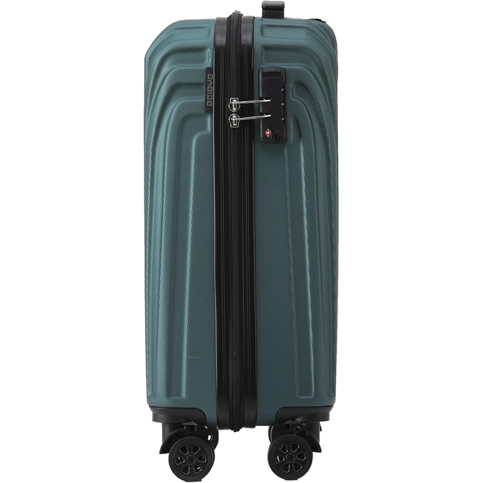 Чемодан BEIBYE з жорсткою обшивкою, TSA-замок, розширюваний, 55 см (Темно-зелений)