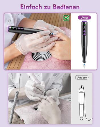 Електричний набір для манікюру та педикюру Nagelfräser: 12 в 1, бездротовий, 9 швидкостей, для гелю та акрилу