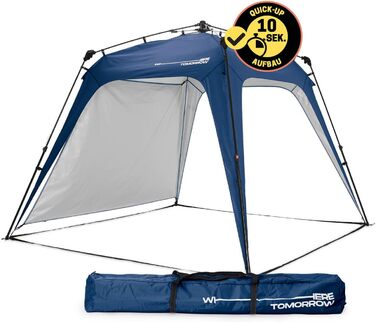 Lumaland Outdoor Pavilion 2.5 x 2.5m | Waterproof & UV Protection | Garden Tent including 1 Side Panel, Bag & Stakes | Robust Camping & Party Tent | Pop-Up Tent Setup in 2 Minutes [Blue]