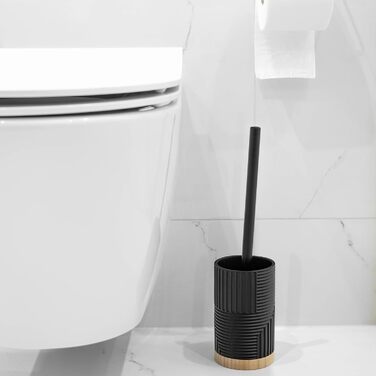 Набір для туалету KADAX: щітка для унітазу з тримачем, чорний (без свердління)