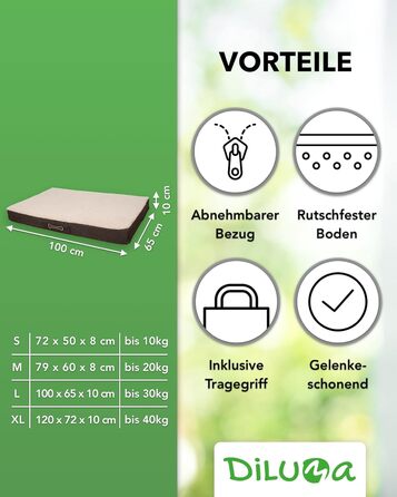 Ортопедичне ліжко для собак Diluma Benji - м'яке килимок для домашніх тварин - лежанка для собак знімний чохол - диванчик для собак Бежевий - 100 x 65 x 10 см - L
