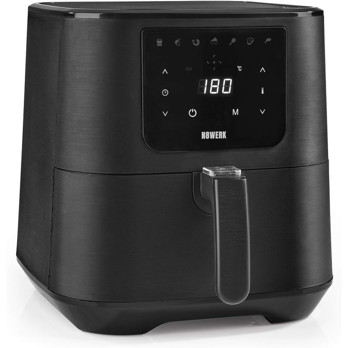 Фритюрниця-конвекційна піч Midnight Black 5.5 л | 1800 Вт, 7 програм | Без жиру, з цифровим дисплеєм