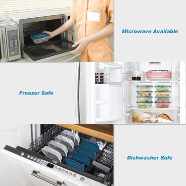 Набір контейнерів для їжі EFISH 20 шт. по 500 мл з кришкою - для школи, роботи, подорожей